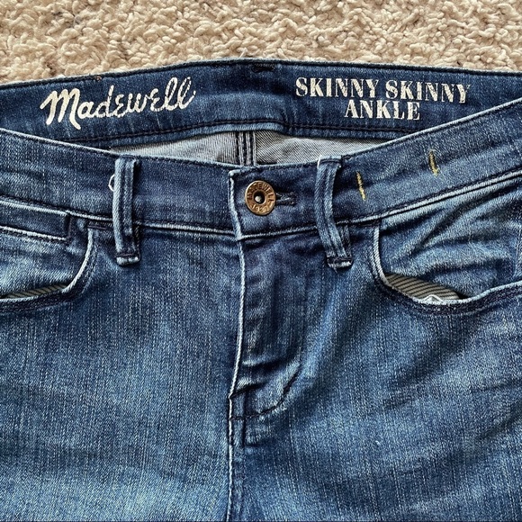 Madewell 24 ‘Skinny Skinny Ankle’ Jeans Zipper Ankles Medium Wash - Picture 8 of 10